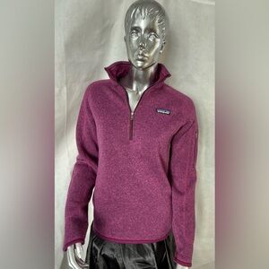 Patagonia Women's Quarter Zip-Up Fleece-Lined Sweater Purple